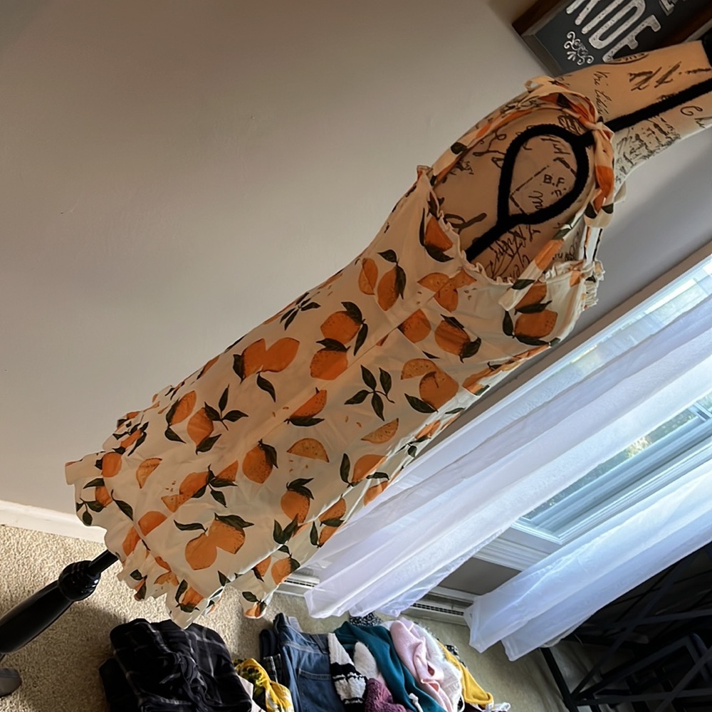 NWOT Lemon Print Mini Dress by Cider, medium - Picture 3 of 7
